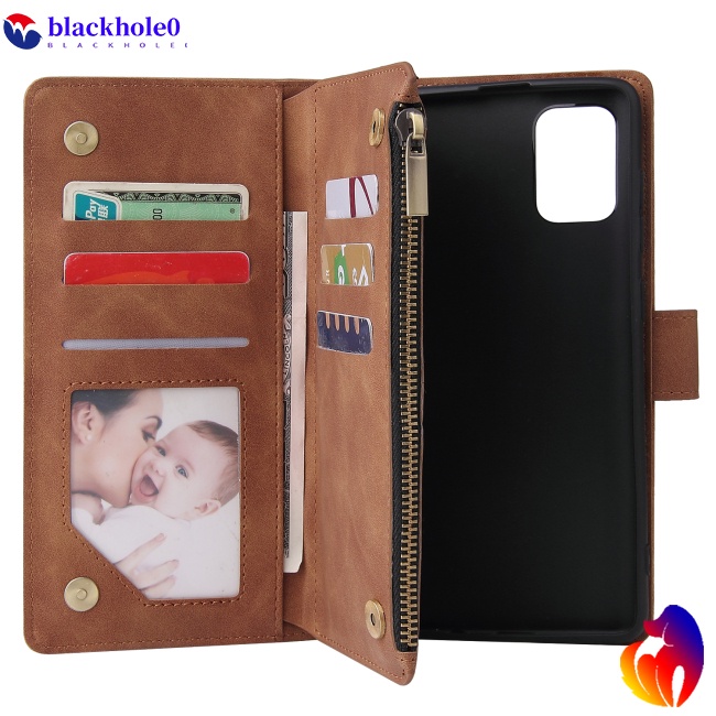 BH For Samsung A71 Case Smartphone Shell Precise Cutouts Zipper Closure Wallet Design Overall Protection Phone Cover