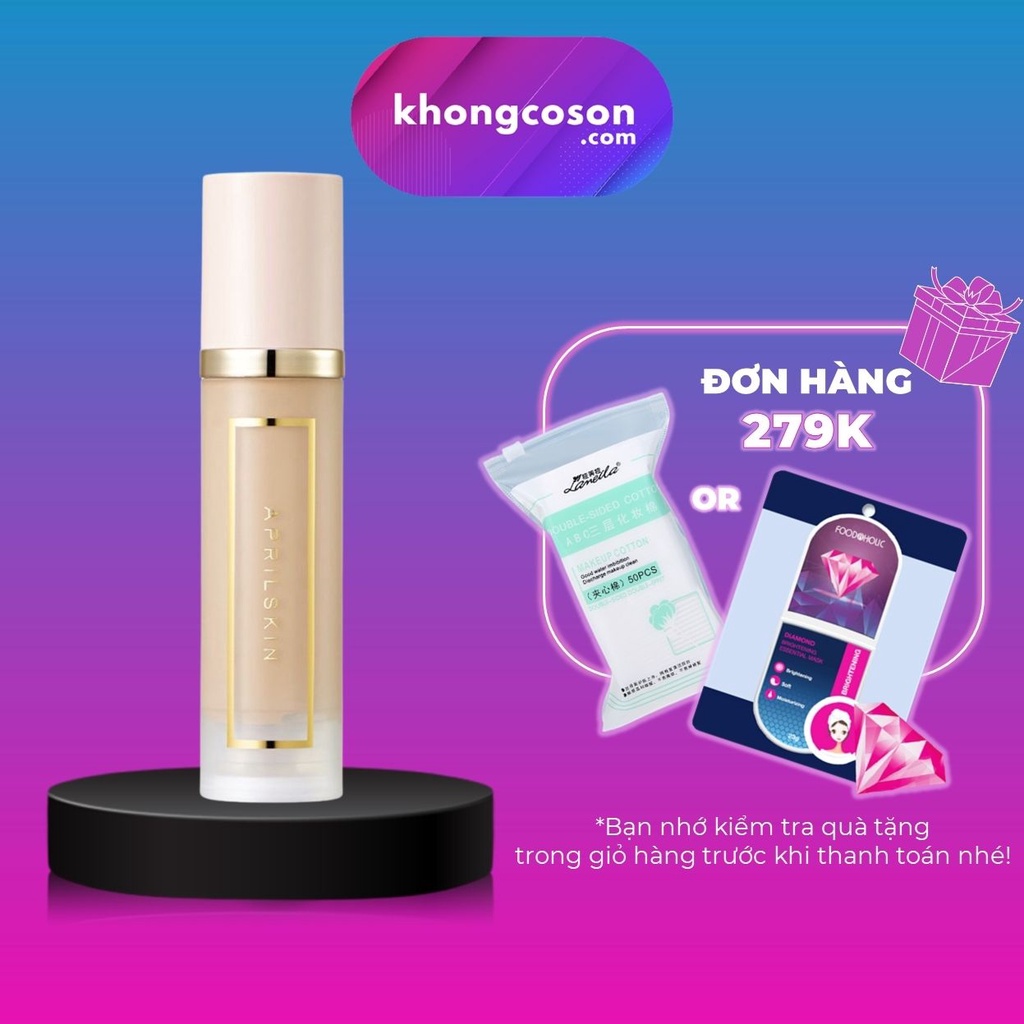 Kem Nền April Skin Che Phủ Hoàn Hảo Mỏng Nhẹ Bền Màu Perfect Magic Cover Fit Foundation 32ml - Khongcoson