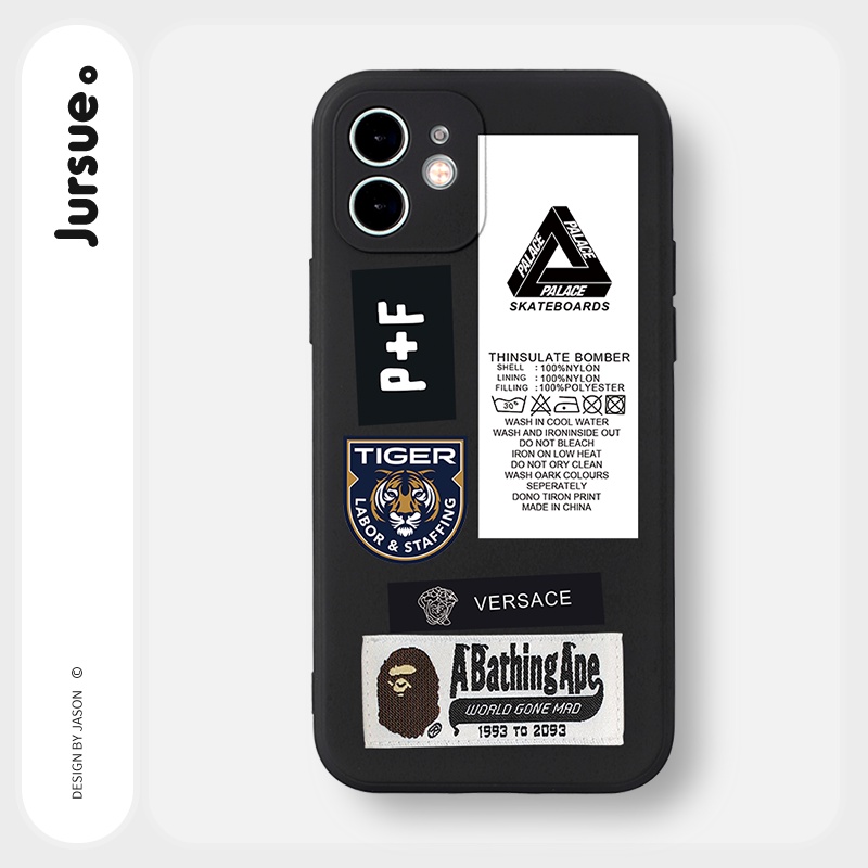 Ốp lưng JURSUE mềm chống bẩn hình độc lạ đen Cho iPhone 14 13 12 11 Pro Max SE 2020 X XR XS 8 7 ip 6S 6 Plus Y2304