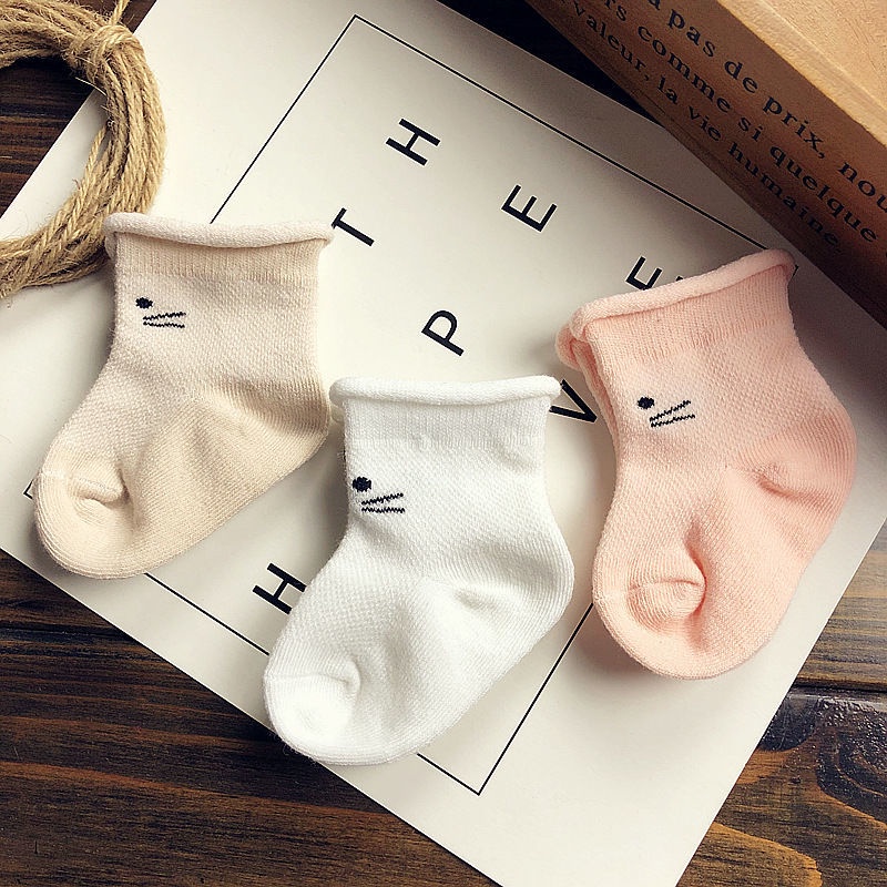 Vớ Cotton Trơn Mỏng Mùa Xuân Thu Cho Bé Sơ Sinh 0-3 - 6-12 Tháng 1 Tuổi 3 Tuổi