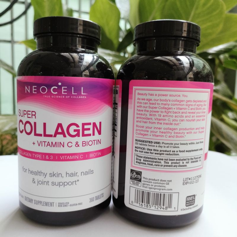 Viên Uống Super Collagen Neocell +C 6000 Mg type 1 - 3 Neocell 360 viên