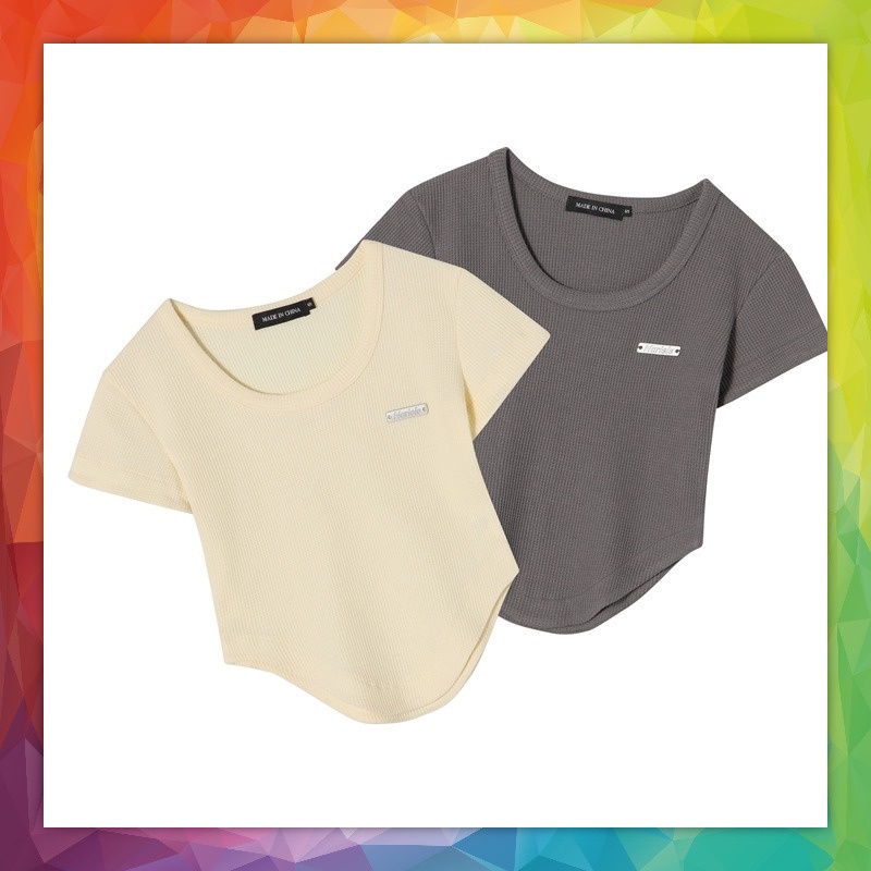 Áo Thun Nữ Tay Ngắn Dáng Ôm Cổ Chữ U