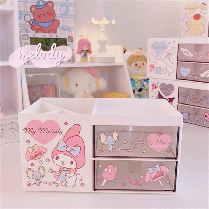 Hộp đựng bút hai tầng dạng ngăn kéo phong cách Nhật Bản dễ thương