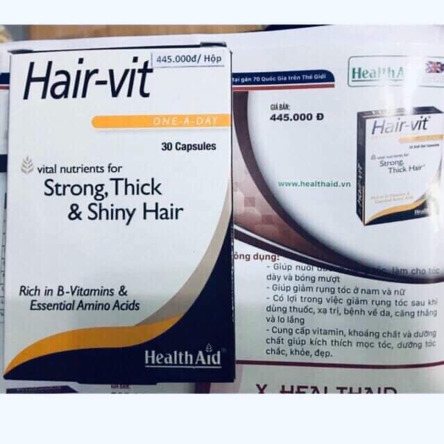 Healthaid Hair - Vit chăm sóc tóc, chống rụng tóc, kích thích mọc tóc VITAMIN TÓC - VITAMIN B, AXIT AMIN THIẾT YẾU ++