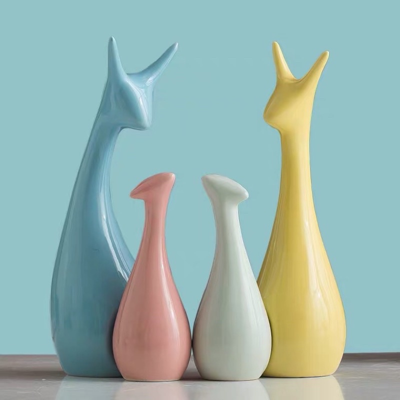 Decor - Set 4 sản phẩm Gốm sứ cao cấp GIA ĐÌNH NAI trang trí căn hộ, nhà chất lượng cao