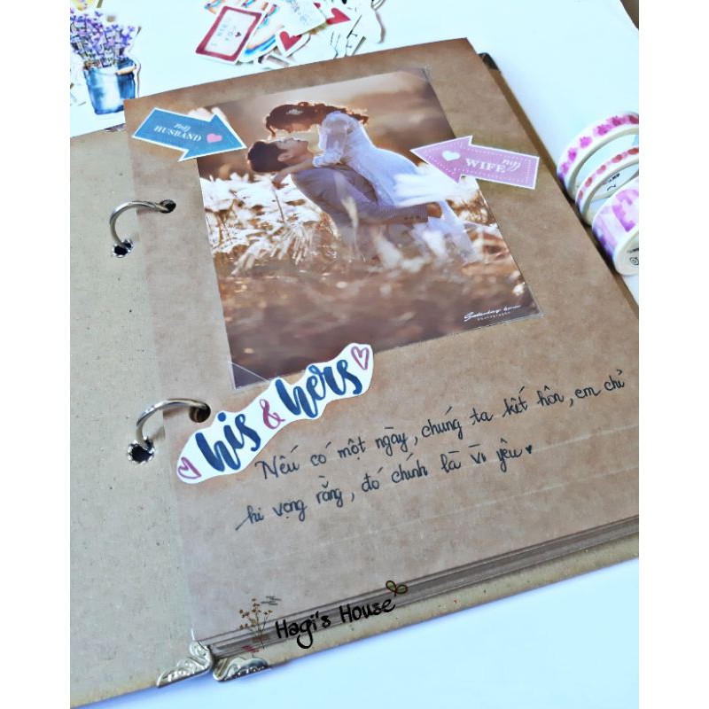 Combo sổ dán ảnh scrapbook A5 VIP 1 tự trang trí