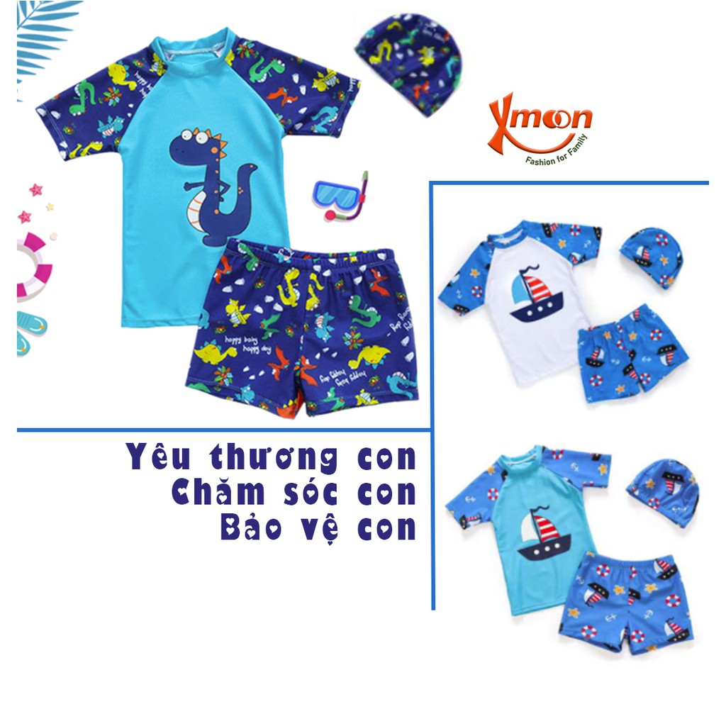 Bộ Bơi Cộc Tay Be Trai Nhiều Size Nặng Từ 12 45kg Cao Từ 90 150cm Co Gian Thoang Khi Nhanh Kho Ctbt đồ Bơi Be Trai Bibione Vn