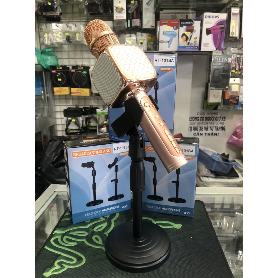 Chân micro  đứng để bàn 20cm nâng lên 30 cm đầu kẹp