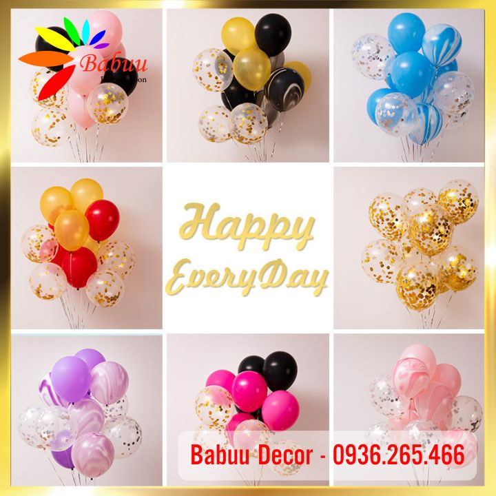 Mix 15 bóng trang trí sinh nhật, sự kiện, setup chụp ảnh Babuudecor