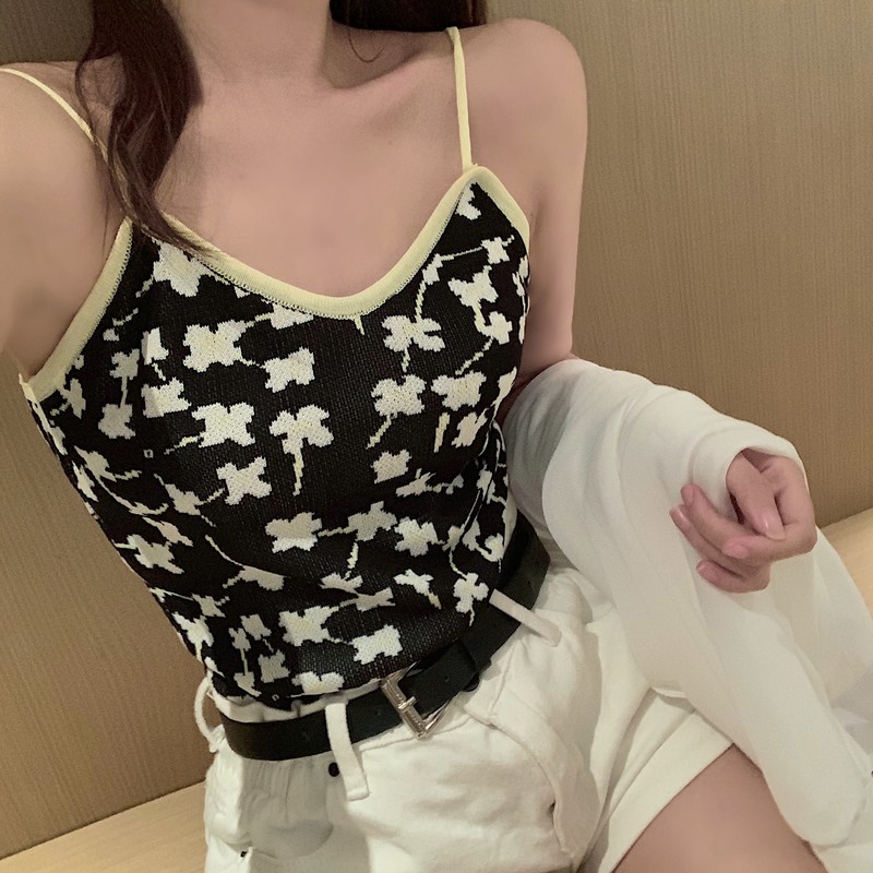 DUNEA Áo Hai Dây Cổ Chữ v In Hoa Thời Trang Cho Nữ