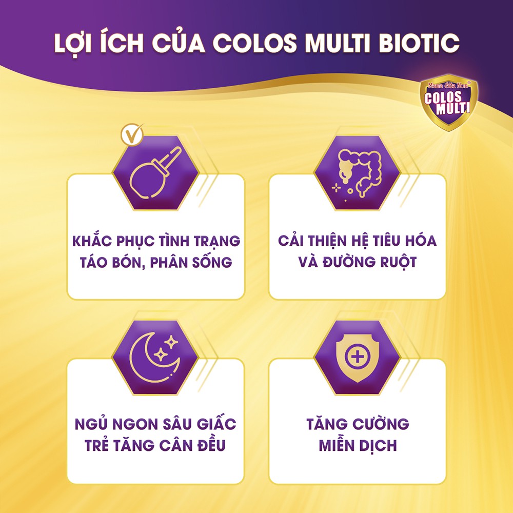 Sữa non cho trẻ táo bón, tiêu chảy, tiêu hóa kém - Sữa bột Mama Sữa Non Colos Multi Biotic Hộp 416g