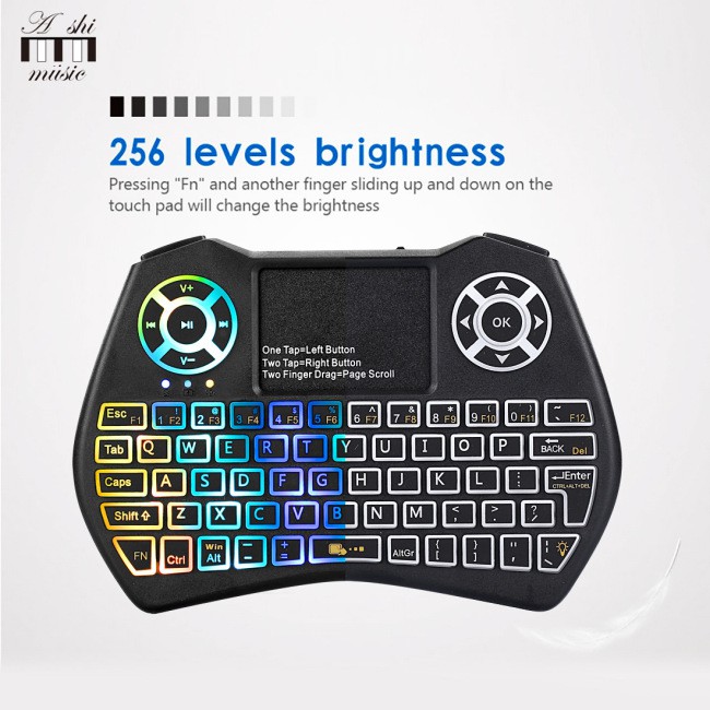 wireless rgb keyboard Bàn Phím Không Dây Có Đèn Led Và Điều Khiển Từ Xa Edes19 Cho Android Tv Box Pc