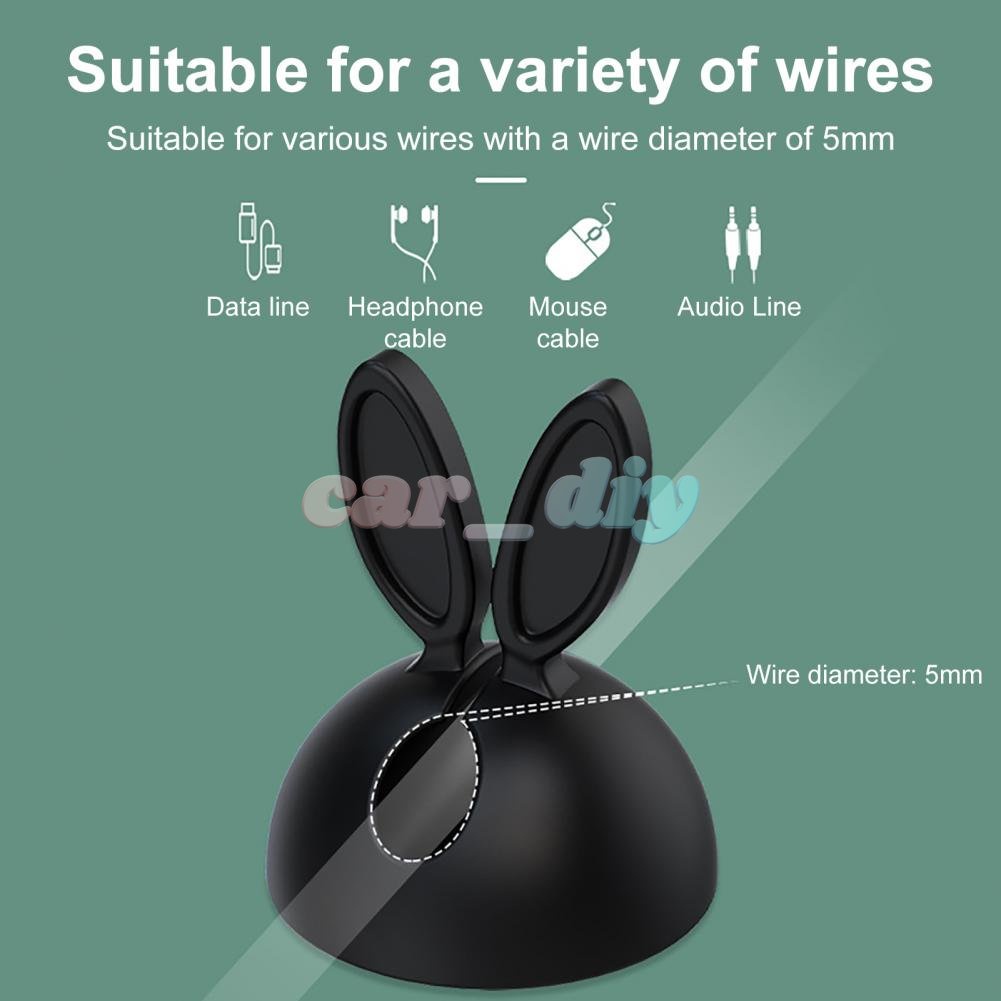 Phụ Kiện Kẹp Dây Cáp Sạc / Tai Nghe Điện Thoại Hình Thỏ Bằng Silicone