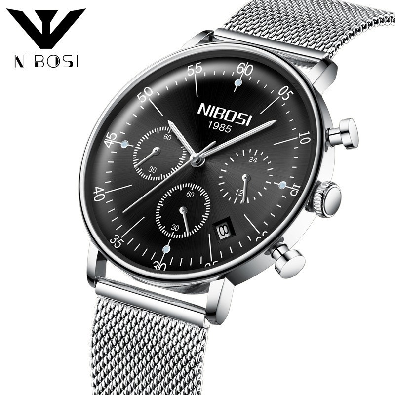 Đồng hồ nam Nibosi 2331 dây lưới nam tính mạnh mẽ Bán lẻ giá sỉ