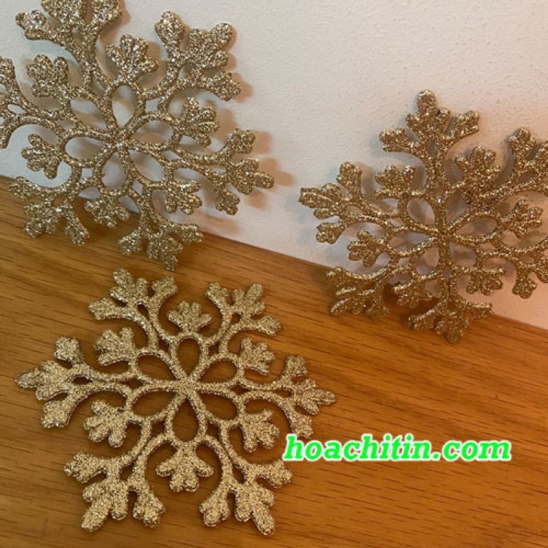 Combo 3 Bông tuyết kim tuyến trang trí cây thông Noel giáng sinh