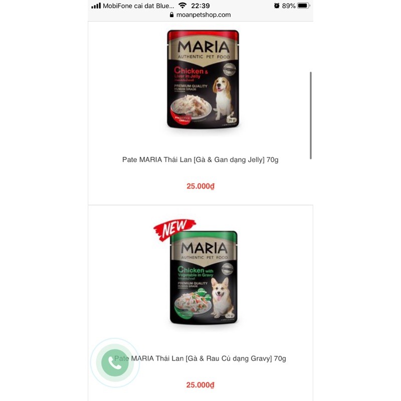 Pate dinh dưỡng dành cho cún mèo Maria thái Lan