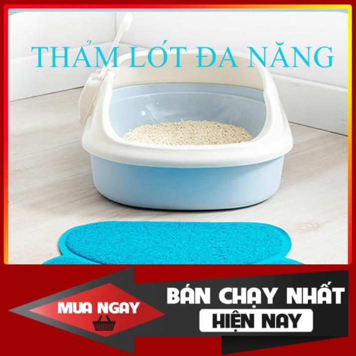 Thảm Lót Khay Vệ Sinh, Bát Ăn Cho Mèo Chống Văng Cát Vệ Sinh và Hạt Thức Ăn