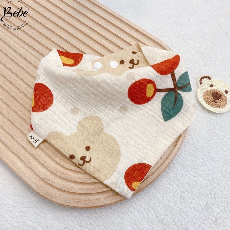 vải xô muslin cao cấp gấu chery đỏ may quần áo và khăn tắm cho bé sơ sinh