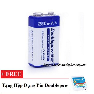 Pin vuông sạc 9v Doublepow 280mAh Tặng hộp đựng pin