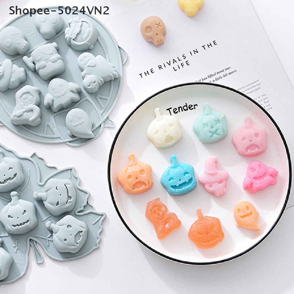[Mới &amp; Halloween &amp; Halloween] Khuôn Silicon Làm Bánh Trung Thu Hình Bí Ngô Ma Quỷ Bí Ngô Halloween
