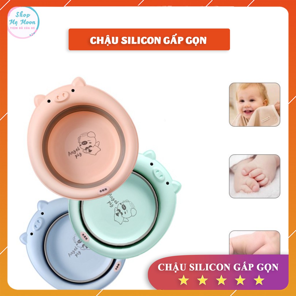 Chậu Rửa Mặt Gấp Gọn Cho Bé Hàng Silicon Cao Cấp