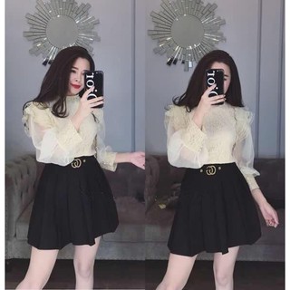 {Xả hàng-tặng quà} Chân váy xếp ly chất liệu Umi MIX GG