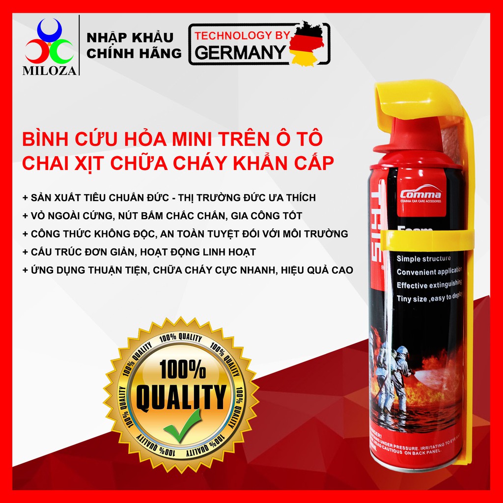 [FLATS] Bình Cứu Hỏa Mini - Chai Xịt Chữa Cháy Trên Ô Tô - THIS Foam Fire Exstinguisher - MILOZA