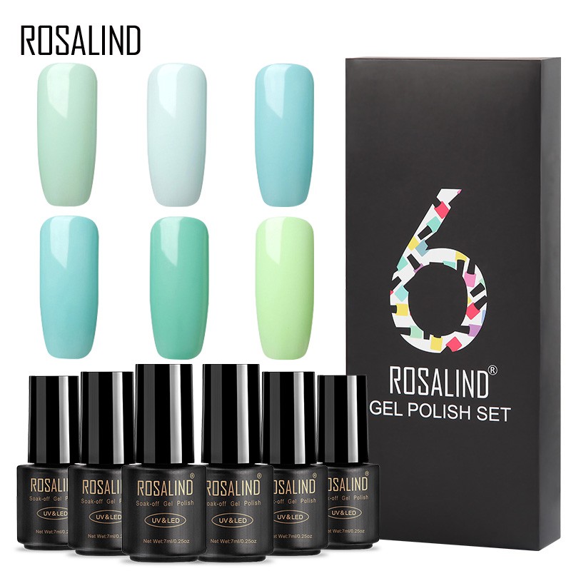Bộ 6 Lọ Sơn Móng Tay Rosalind Nhiều Màu Sắc Bắt Mắt Dung Tích 7ml