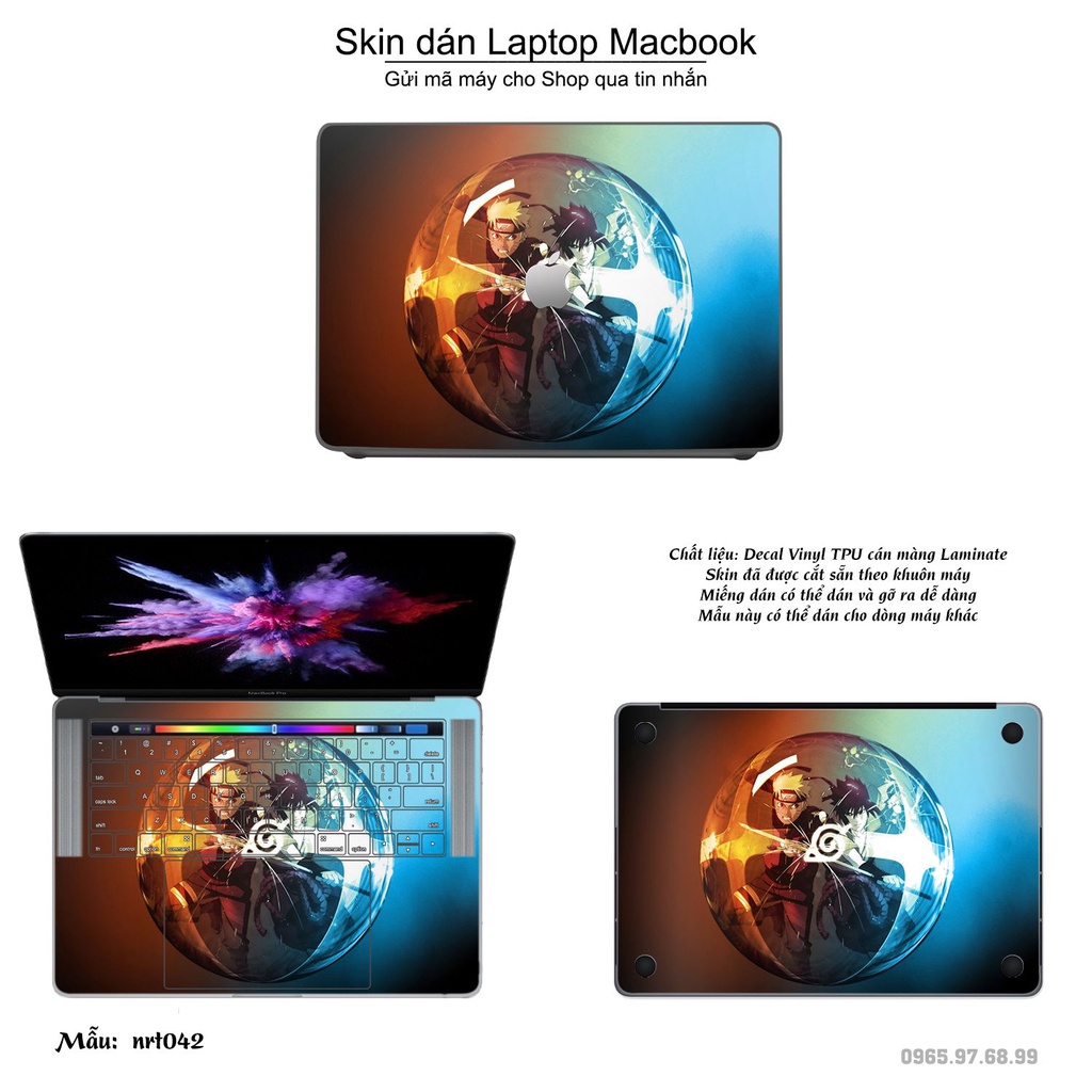 Skin dán Macbook mẫu Naruto (đã cắt sẵn, inbox mã máy cho shop)