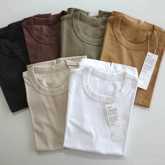 Set combo 6 áo thun trơn basic màu trẻ trung năng động