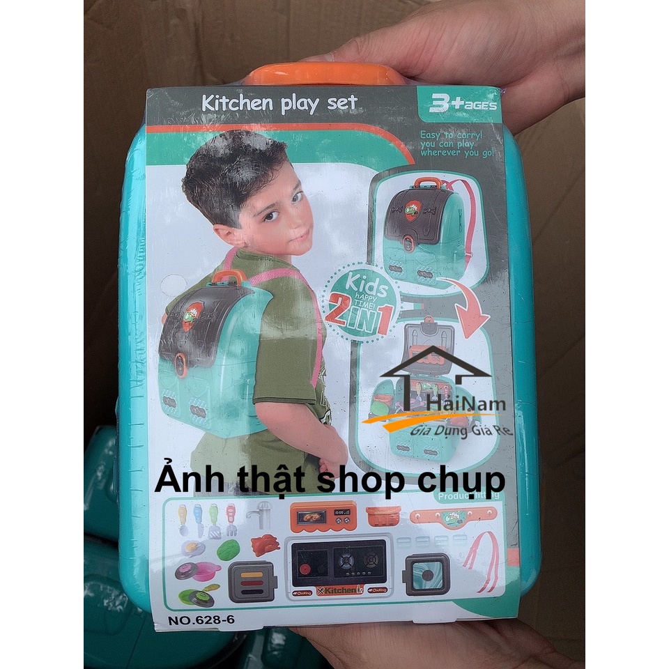[HÀNG HÓT] Bộ đồ chơi bếp nấu ăn cho bé - Balo Bếp Nấu Ăn 2in1 cho bé