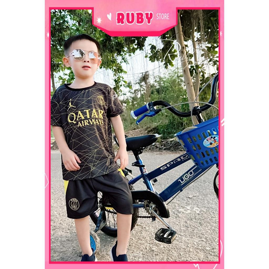 Đồ bộ thun ĐÙI thể thao bé trai size đến 70kg chất thun mềm mát in họa tiết thương DBRBD FULL SIZE