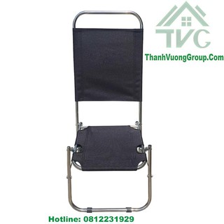 GHẾ INOX VẢI BỐ LƯNG CAO MÀU ĐEN( ghế dã ngoại,ghế ngồi câu cá,ghế xếp,ghế thư giãn,thư giãn sân vườn,ghế bán cafe,ghế