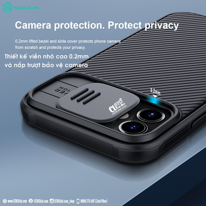 ỐP LƯNG IPHONE 12 MINI NILLKIN CAMSHIELD PRO BẢO VỆ CAMERA CHÍNH HÃNG
