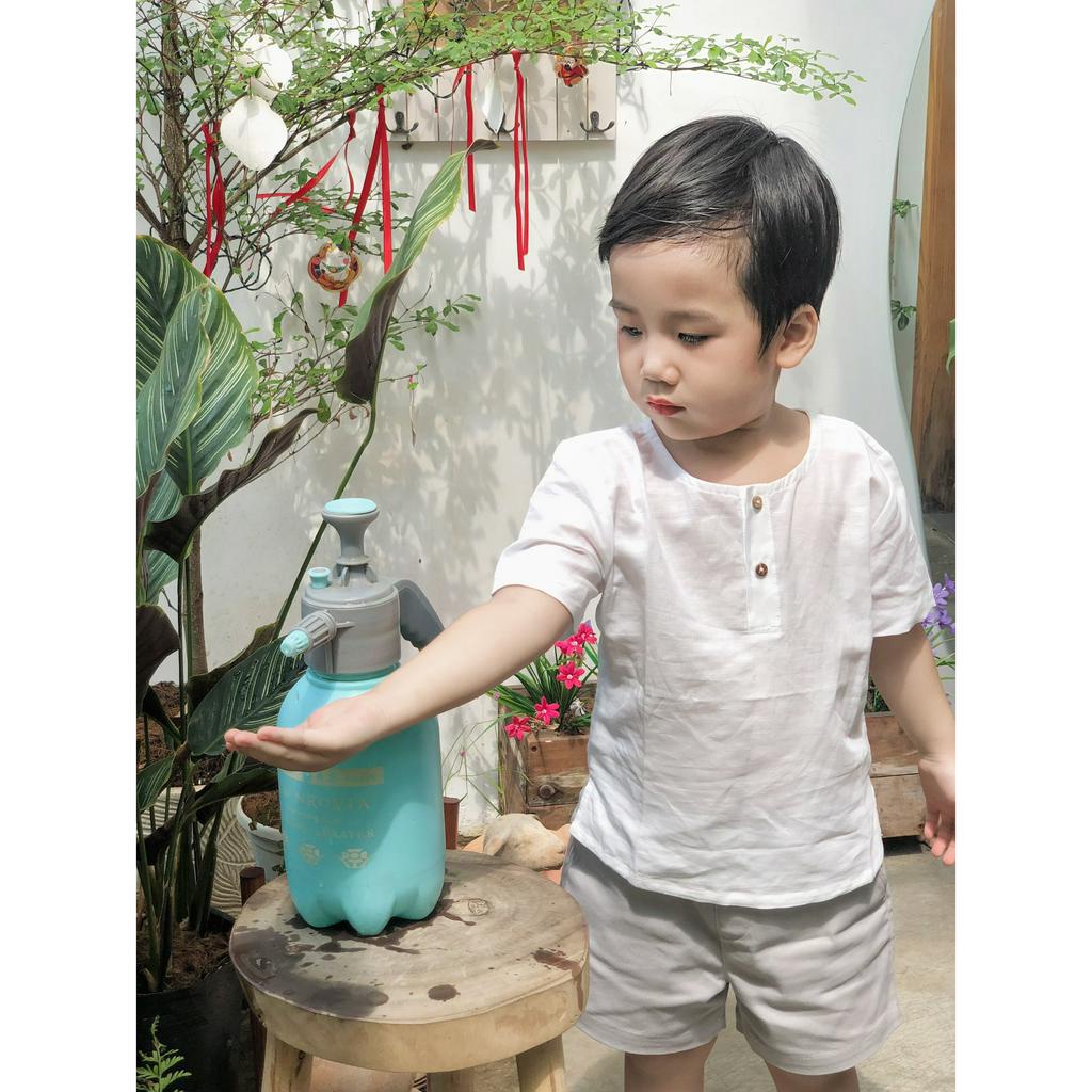 Áo Sơ Mi Bé Trai Cổ Trụ Tay Ngắn Chất Liệu Linen Cao Cấp - DANIEL SHIRT - TOL007 - SAOLA KIDS CLOTHING