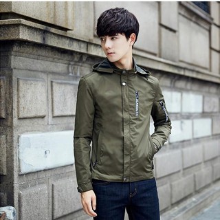 ÁO KHOÁC DÙ NAM 2 LỚP CÓ NÓN THÁO RỜI CAO CẤP AKD24-ĐEN VNXK