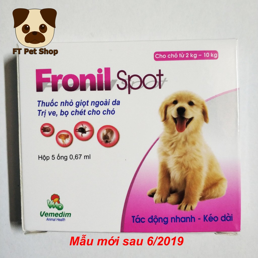 Thuốc Nhỏ Gáy Trị Ve Rận Bọ Chét Cho Chó Fronil Spot 1 Hộp 5 Ống