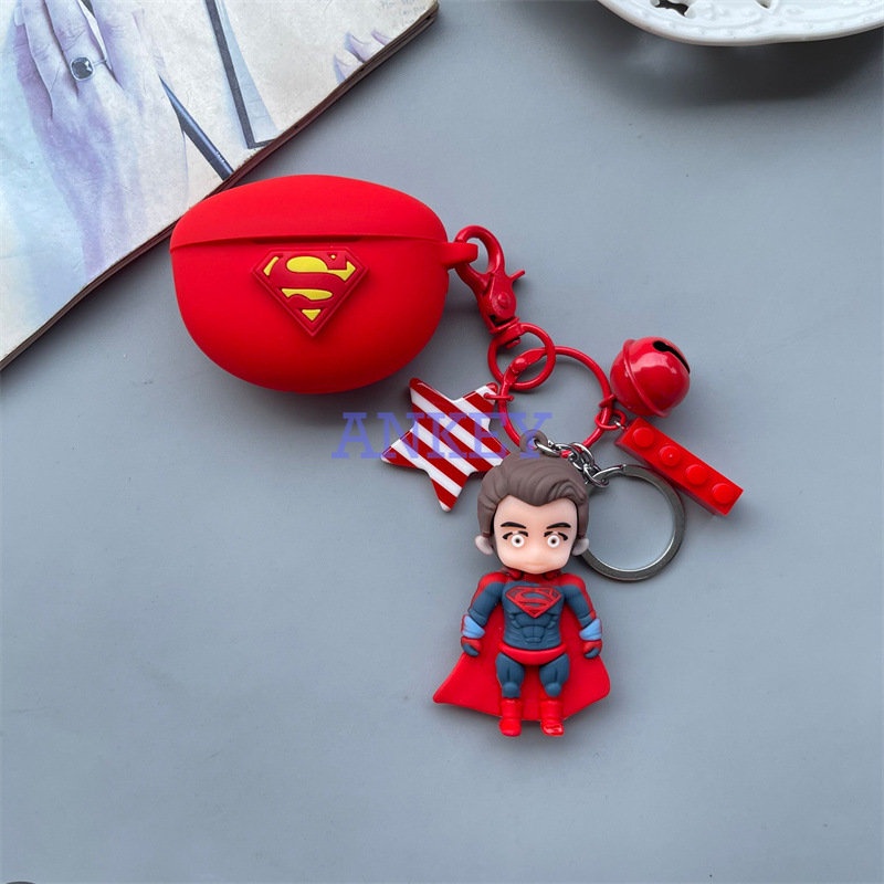 Oppo Enco Buds 2 / Air 2 Pro Vỏ Bảo Vệ Hộp Sạc Tai Nghe Bằng Silicon Dẻo Hình Iron Man Đỏ Chống Sốc / Thấm Nước Kèm