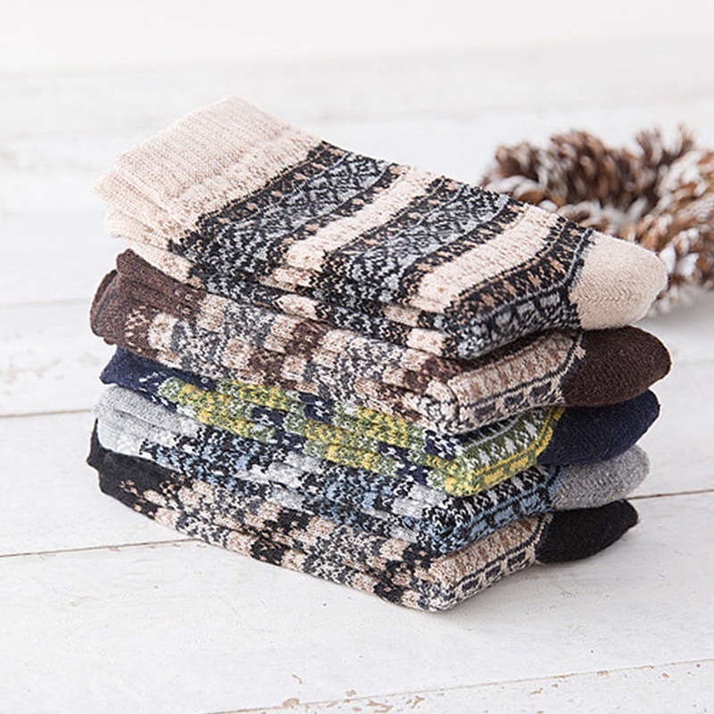 [TonaShoe] Tất Thổ Cẩm Vintage Cổ Cao Đủ Màu M8