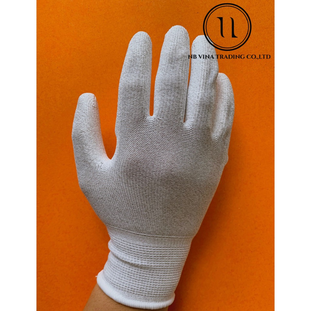 10 đôi Găng Tay Sợi Carbon Phủ PU Lòng Bàn Tay Chống Tĩnh Điện-Găng Tay ESD (Đã bao gồm VAT)