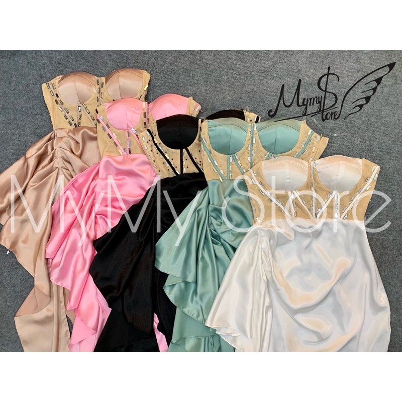 Đầm body dự tiệc kết đá TRIPBLE T DRESS -Size M/L (kèm ảnh/video thật )MS313V