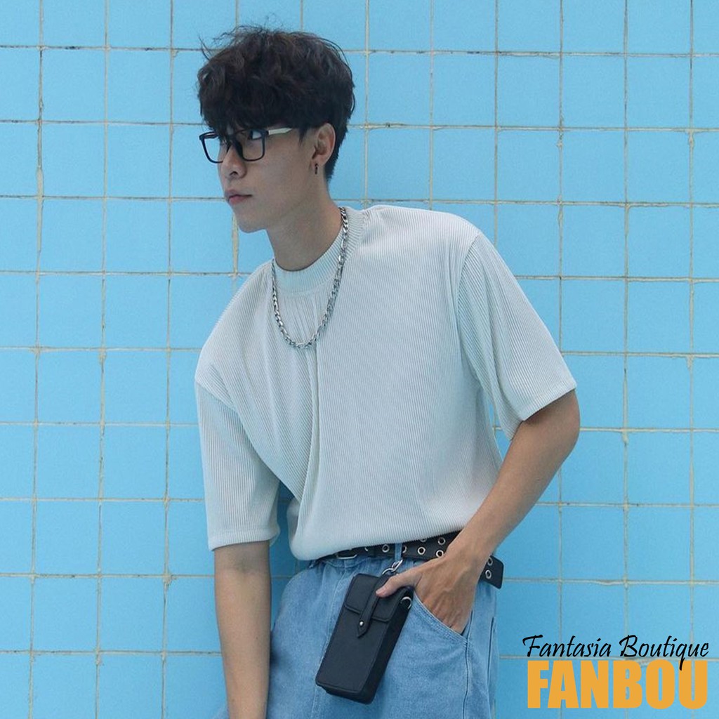 Áo Thun Nam Gân Len Cổ Lọ 6 Phân Tay Ngắn | BigBuy360 - bigbuy360.vn