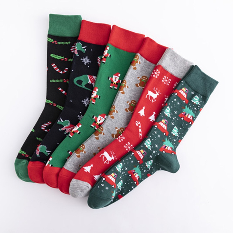 Youyo Vớ Cotton In Họa Tiết Giáng Sinh Nhiều Màu Sắc Vui Nhộn Cho Nam
