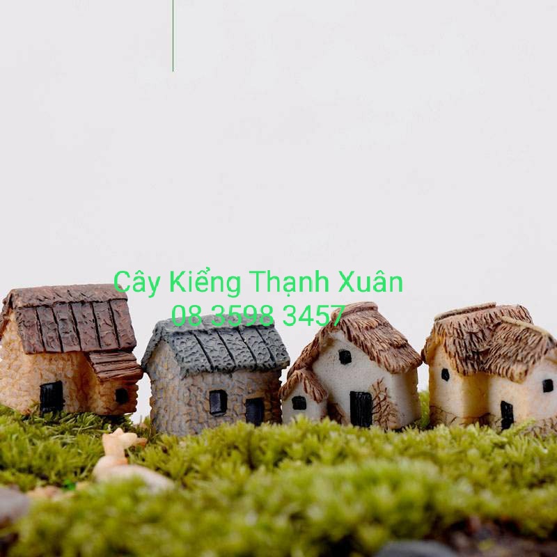 Nhà Tranh Vách Lá Mini - Phụ kiện terrarium trang trí tiểu cảnh sen đá, chậu cây cảnh, sân vườn, bàn làm việc