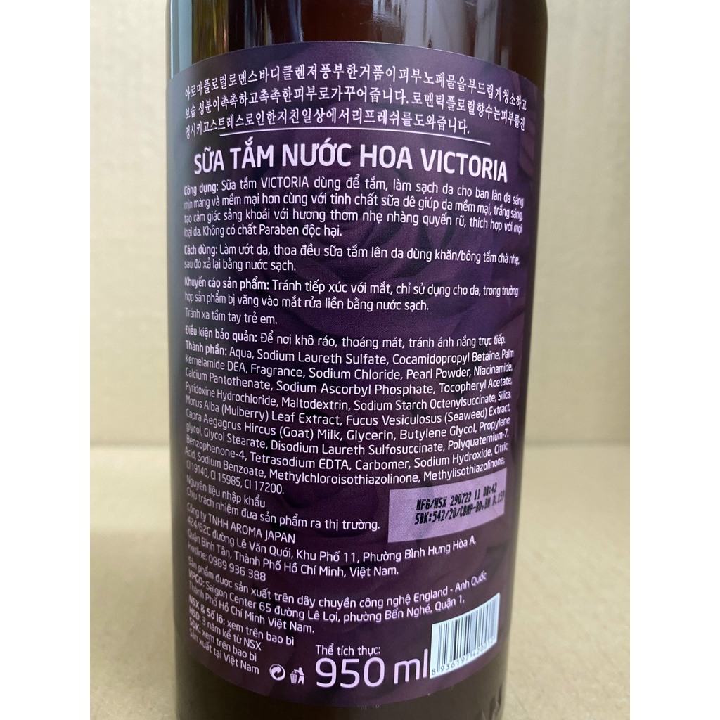 Sữa tắm nước hoa victoria riversa 950ML