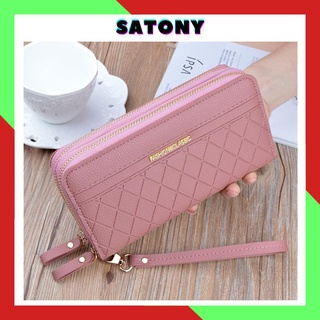  Ví dài Nữ thời trang Hàn Quốc lịch sự sang trọng cầm tay 2 ngăn kéo cao cấp giá rẻ SATONY VDCT19 