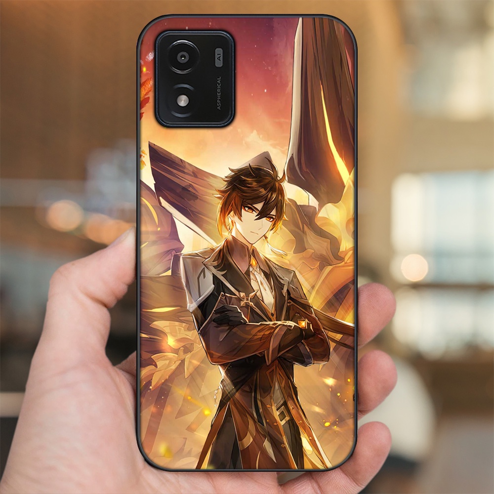 Ốp lưng Vivo Y01 viền đen in hình Zhongli Genshin Impact