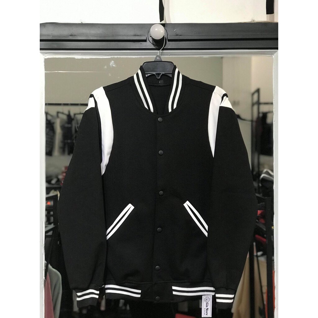 Áo khoác bomber Teddy unisex jakcet nỉ viền đẹp kiểu Hàn Quốc | BigBuy360 - bigbuy360.vn