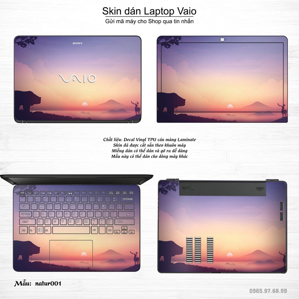 Skin dán Laptop Sony Vaio in hình thiên nhiên (inbox mã máy cho Shop)