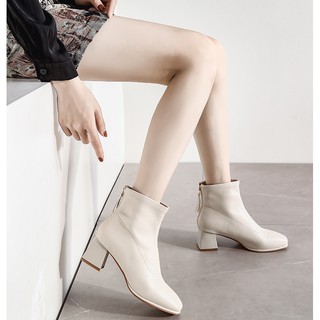 💖FULLBOX BOOT💖 Bốt chui chân mũi vuông 5p da mềm siêu êm
